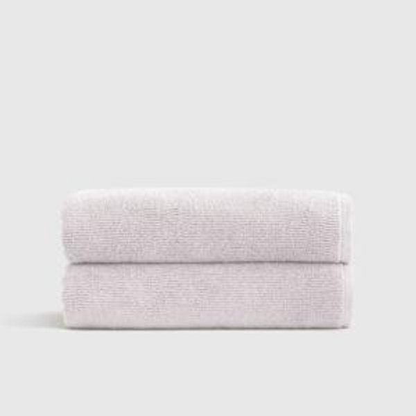 Turkish Ribbed Quick Dry Bath Towel (Set of 2) in Silver