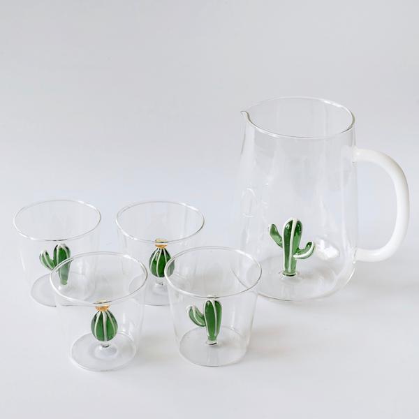 Cactus Jug and Glasses (Set of 4)