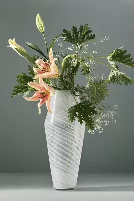 Mera Soda Lime Glass Swirl Vase