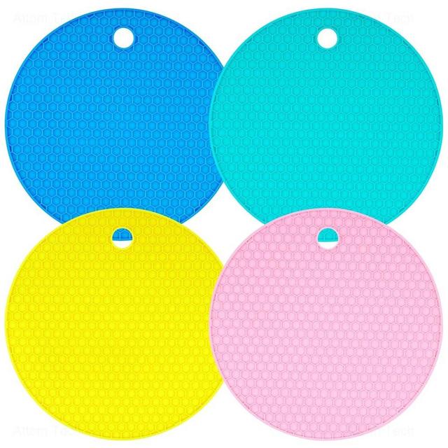 NiHome Rubber Jar Opener Gripper Honeycomb Pads Large 5.7" Jar Opener for Weak Arthritic Hands Seniors Multi-Purpose Can Bottle Opener Heat Resistant Trivet Mat