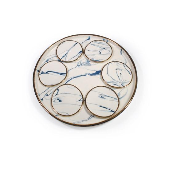 Marbled Seder Plate by Eliana Bernard