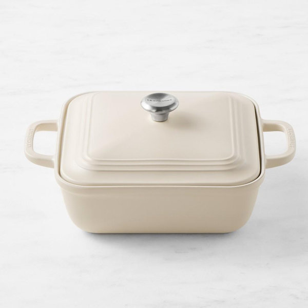 Le Creuset San Francisco Stoneware Square Covered Baker, 3-Qt. (Brioche)