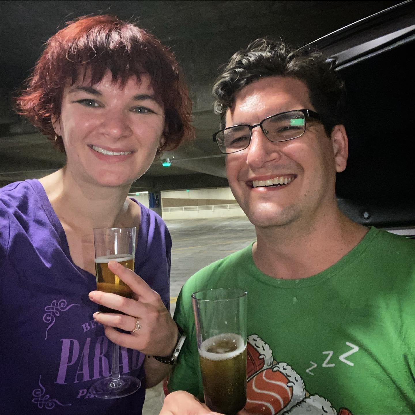After Jen finally said yes and we toasted to the future in the parking garage.