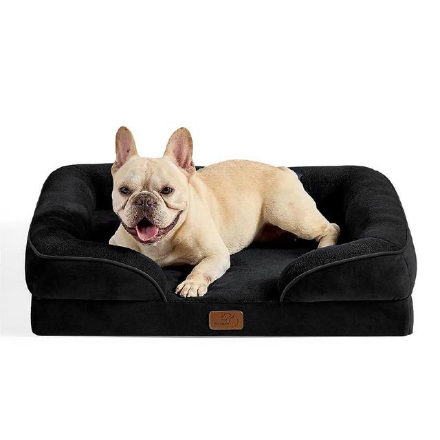 Bedsure Orthopedic Dog Bed for Medium Dogs - Waterproof Dog Bed Medium, Foam Sofa with Removable Washable Cover, Waterproof Lining and Nonskid Bottom Couch, Pet Bed, Black