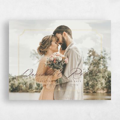 Chocolate, Brown Wedding Save the Date - Visby Landscape Foil