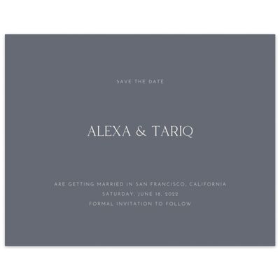 Dark Slate, Blue Wedding Digital Save the Date - Sharpe Classic