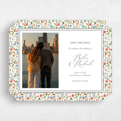 White Ticket Wedding Save the Date - Ariella Photo