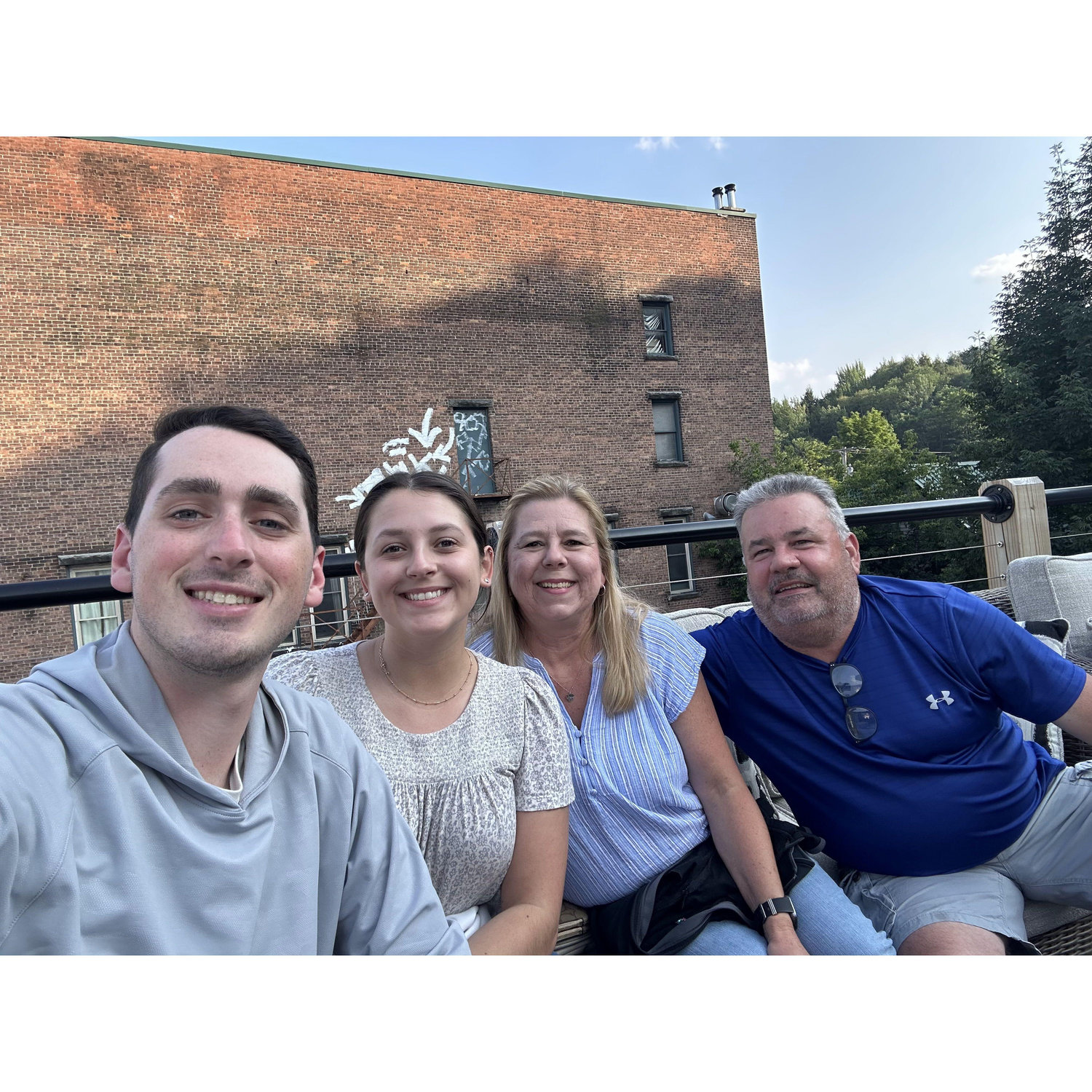 Rooftop bar in the Adirondacks with Lindsey's parents!