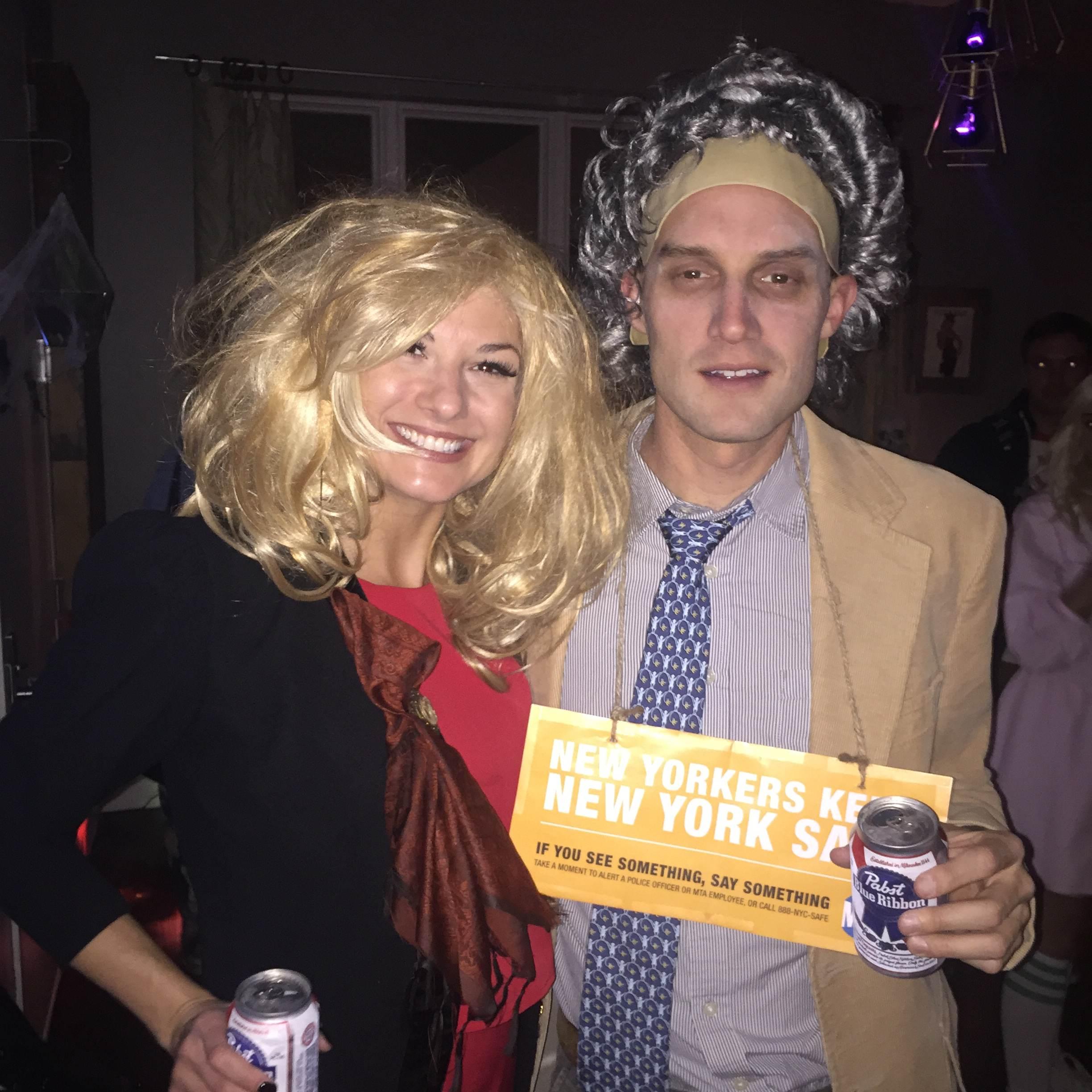 Halloween 2016.  Lauren as infomercial Sally Struthers and Dan as MTA PSA icon Gregg T.