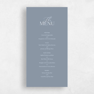 Blue Fall Wedding Menu - Olaya