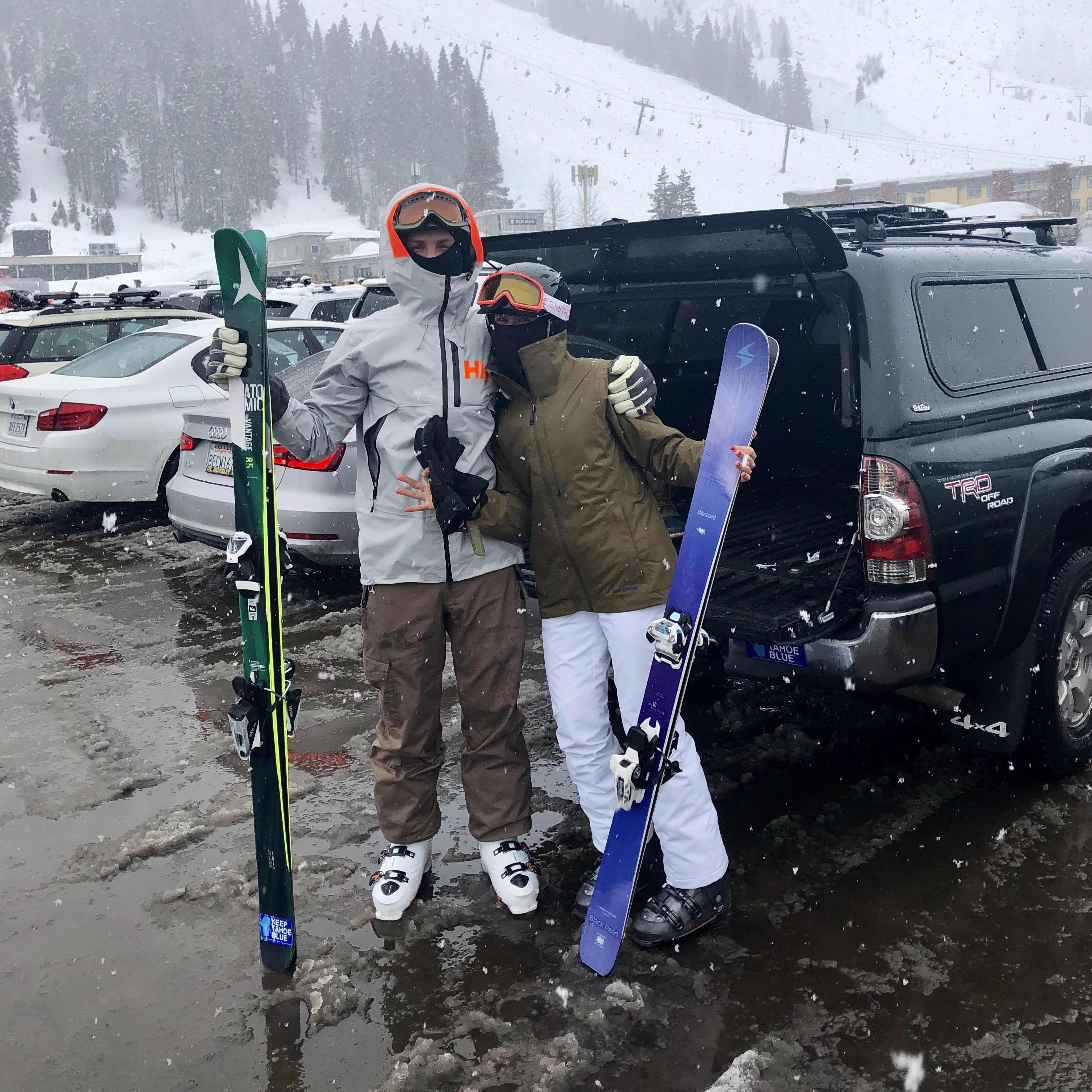 Enduring the gnarly Tahoe weather, and having a blast.