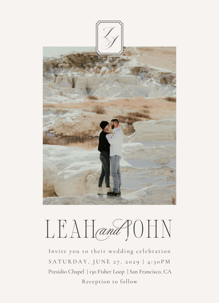 Dermot Portrait | Light Oatmeal | Zola Wedding Invitations