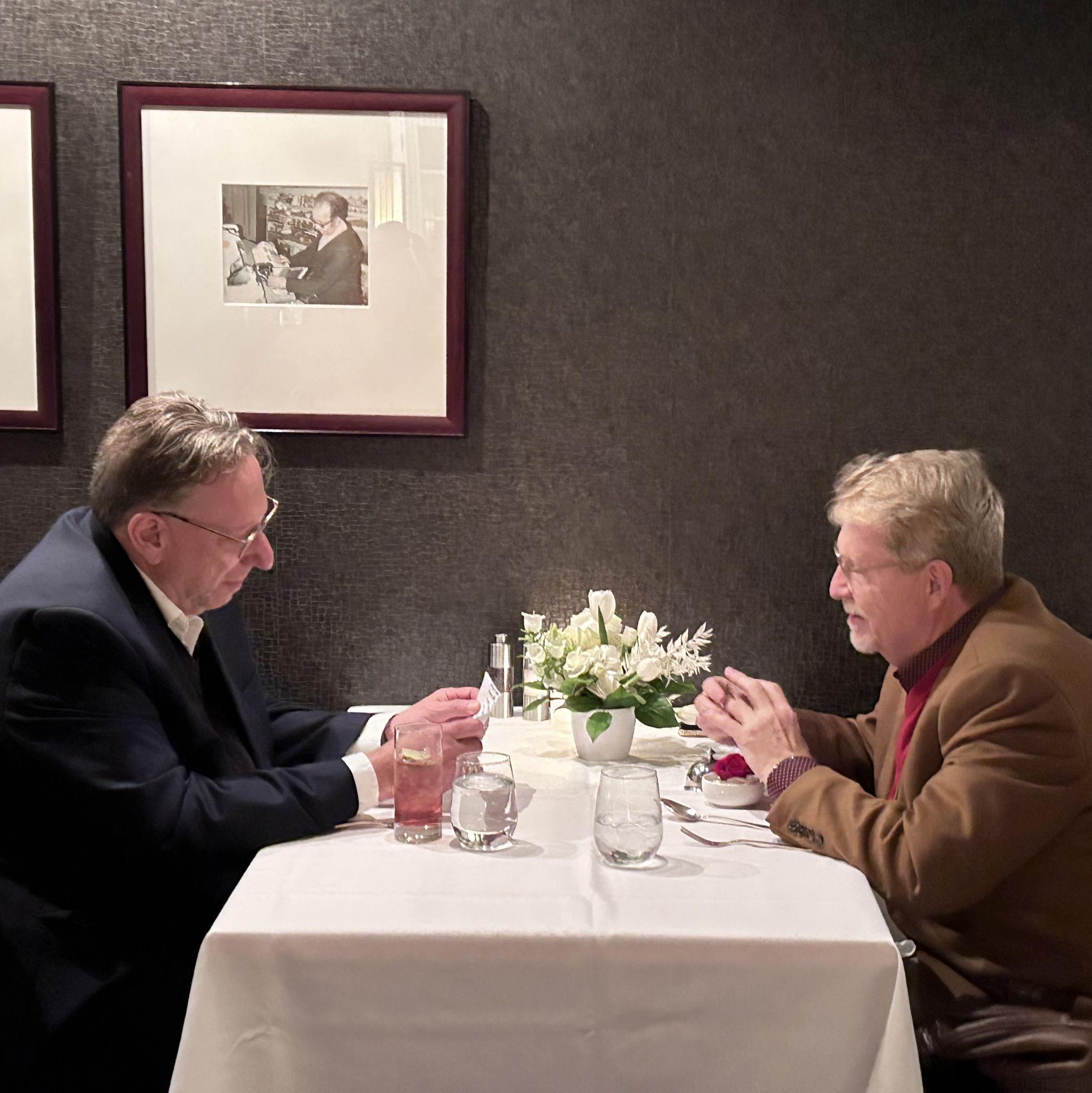 At Sanford's, October 2024 when Chuck asked the question and we both said "Yes!"