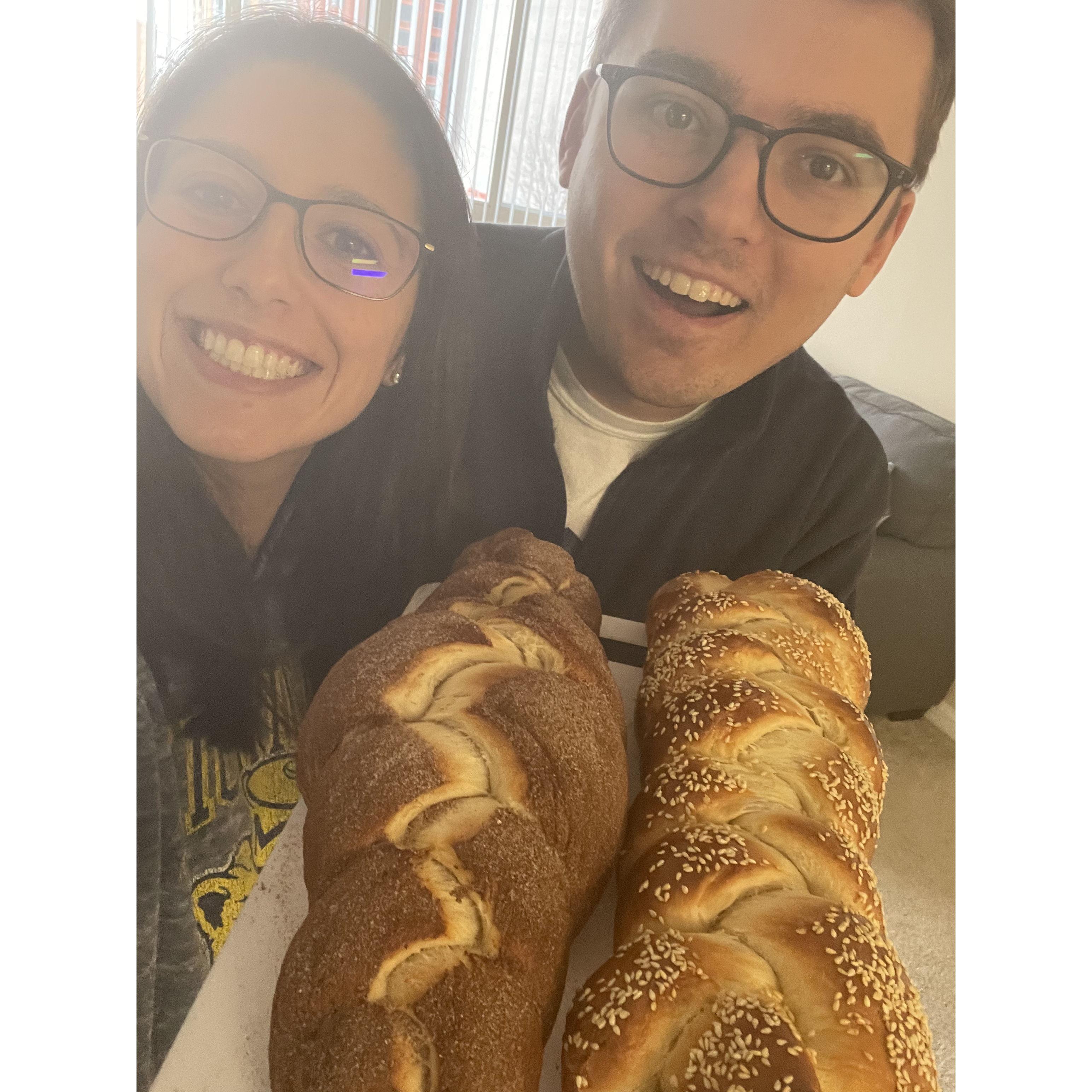 COVID times - Julia learned how to bake challah!