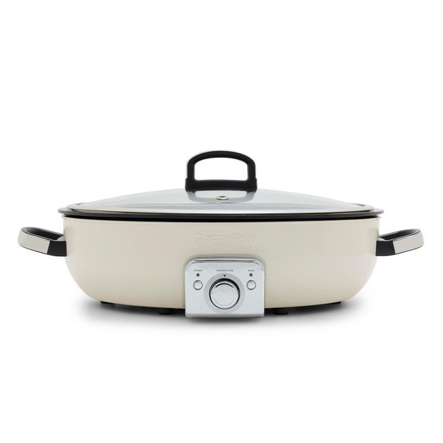 GreenPan™ Elite Ceramic Nonstick Electric Everyday Skillet, Cloud Cream, 5 1/2-qt