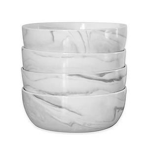 Artisanal Kitchen Supply® Coupe Marbleized Cereal Bowls in Grey (Set of 4)