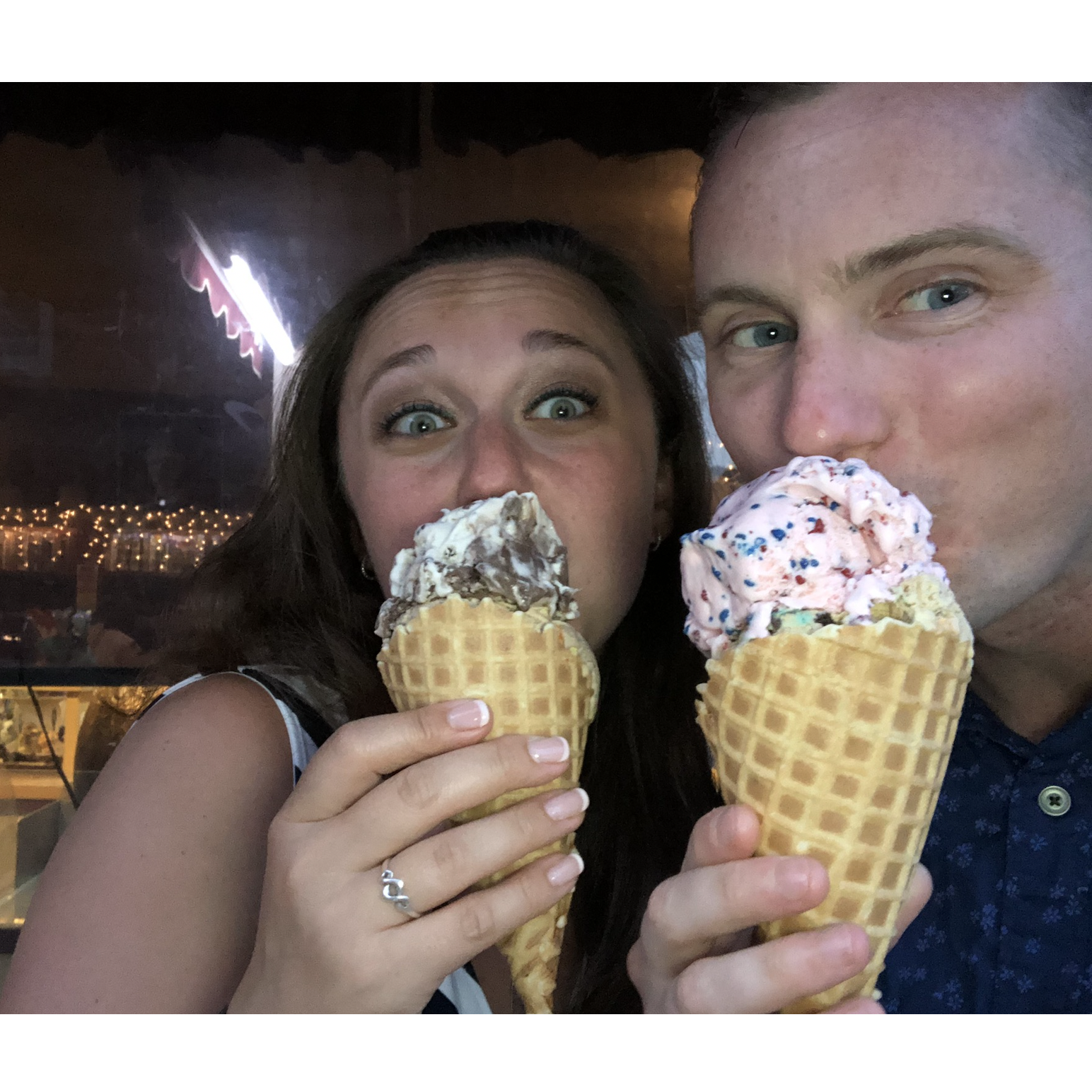 We love grabbing a scoop (or two) of ice cream together!