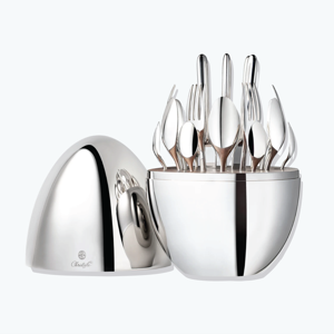 Christofle 24-Piece Silver-Plated Flatware Set with Chest