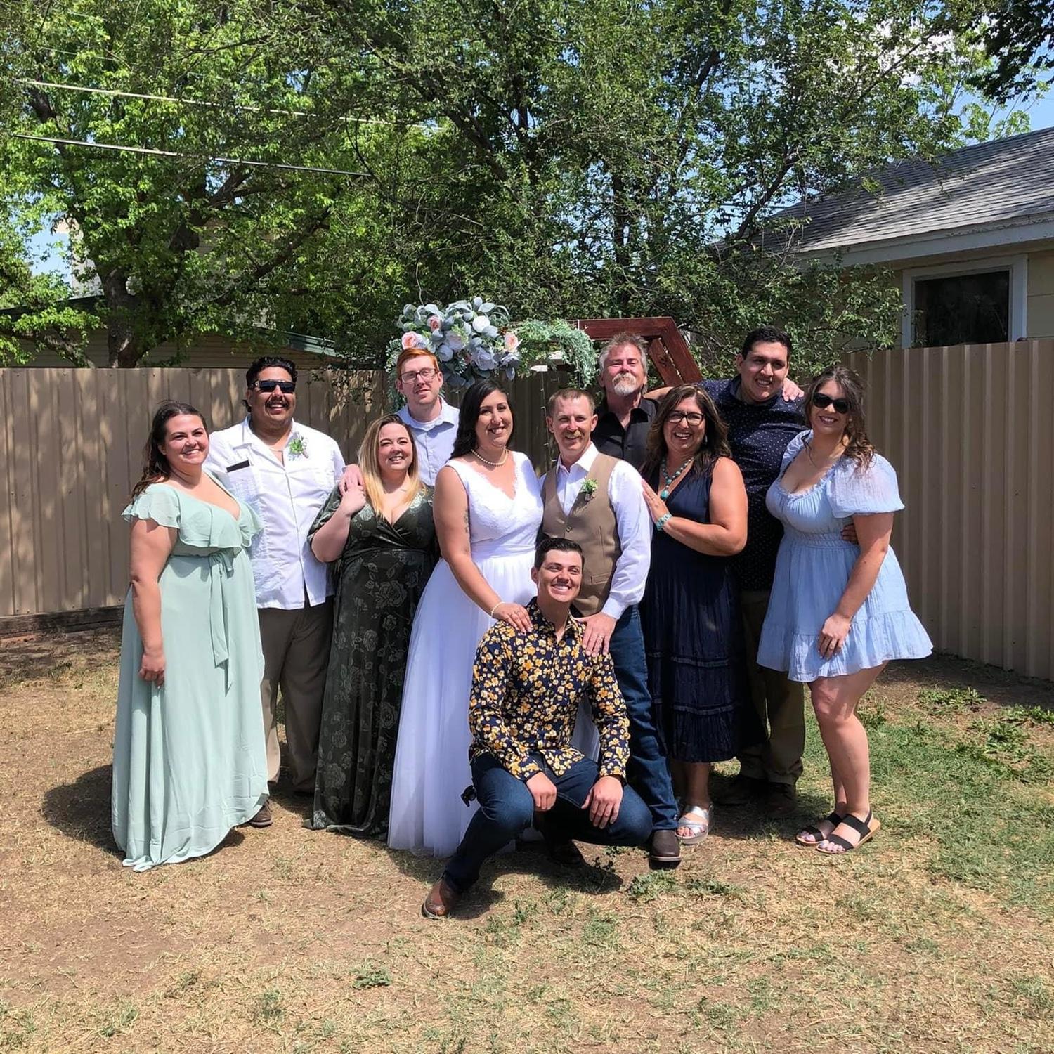 Whole Soltero family at Sydney & Jake's Wedding in Pampa, TX