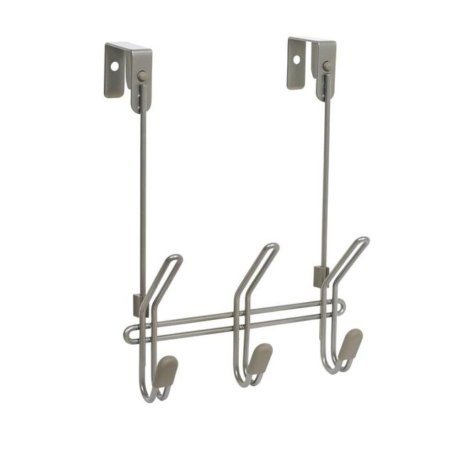 Squared Away™ Over-the-Door 3 Hook Rack in Nickel