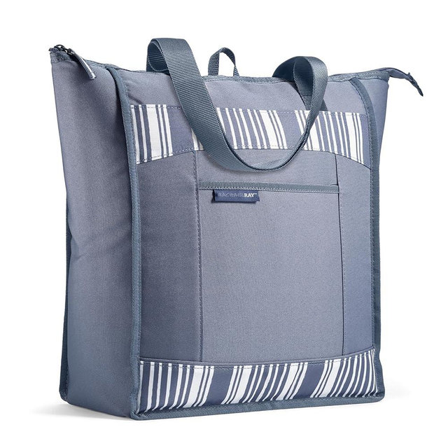 Rachael Ray Chillout Soft Cooler Bag, Large Reusable Insulated Grocery Bag with Zippered Top, Travel Tote for Hot or Cold Food, Grocery Tote Bag