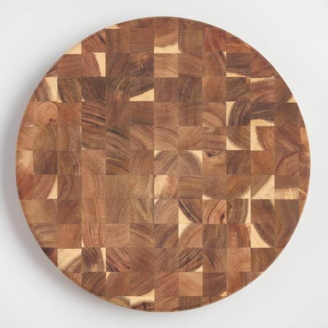 Round Acacia Wood End Grain Butcher Block