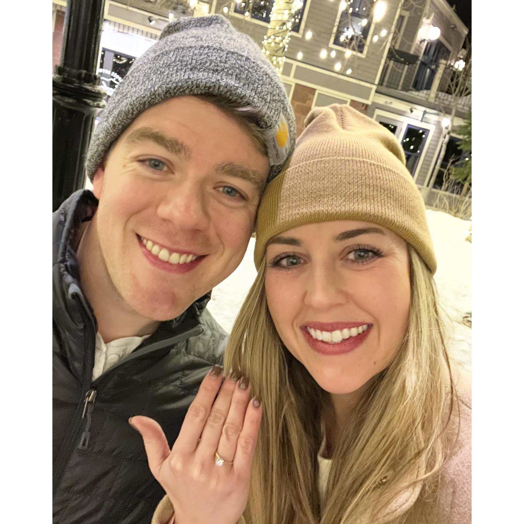 After Ty proposed in downtown Breckenridge, Colorado :)
