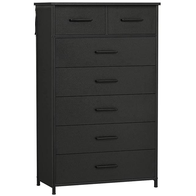 Hasuit 7 Drawer Tall Dresser, Industrial Storage Tower Clothes Organizer (Black)