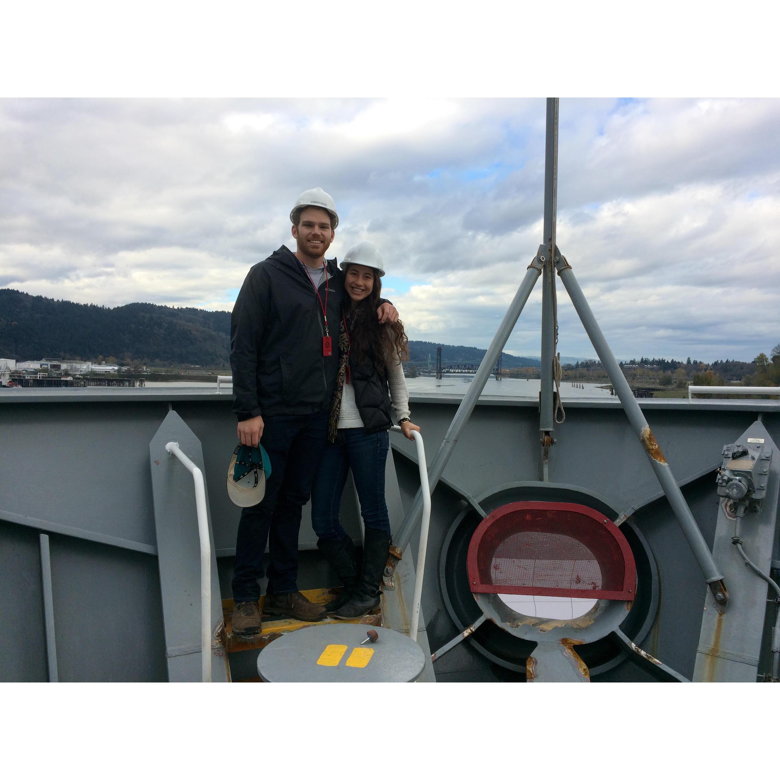 Aboard my Uncle Peter's Vessel in the Portland Harbor