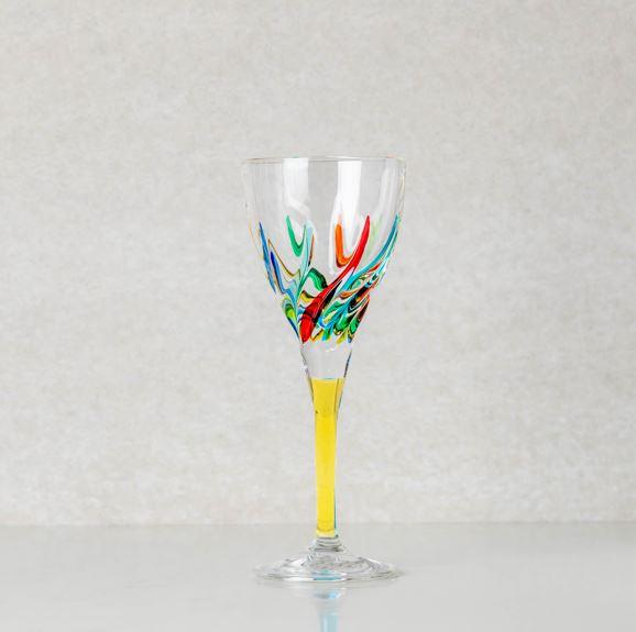 Trix Yellow Stemmed Wine Glass 8oz
