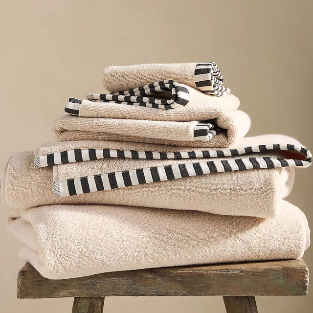 The Sloane Stripe Trim Soft Cotton Towel Collection