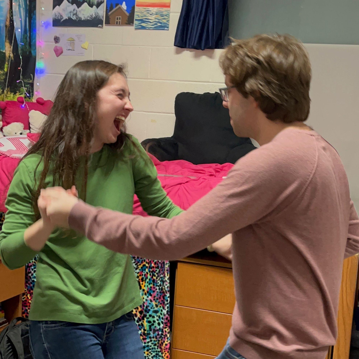 One of many dorm room dances