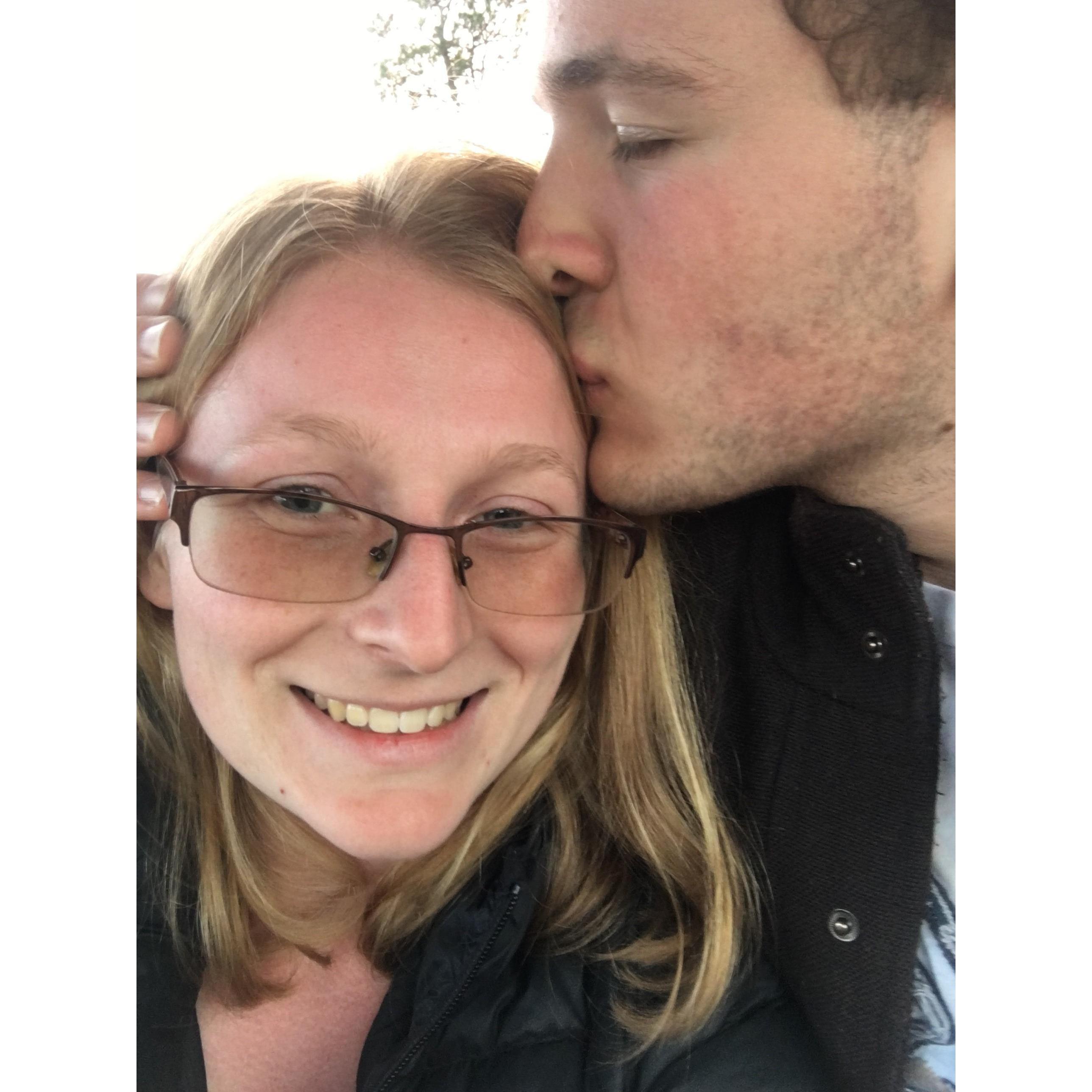 just hours before getting engaged!