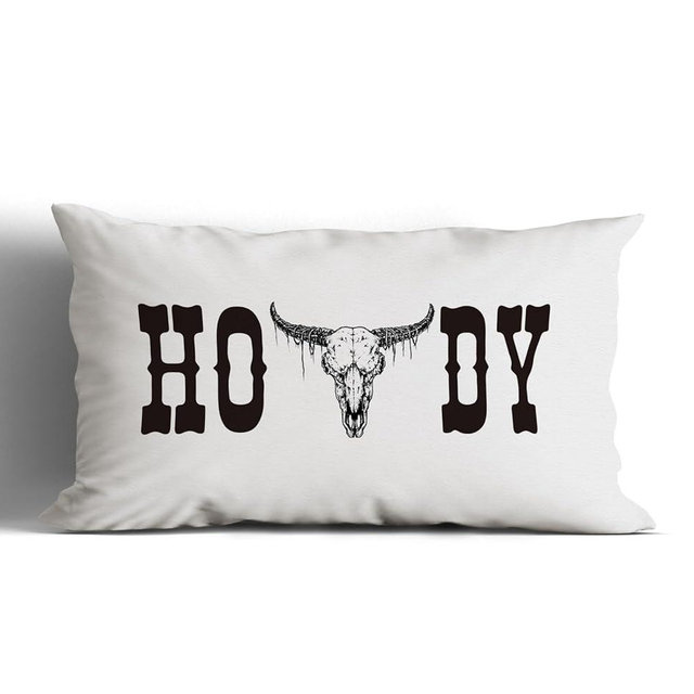 huester Western Pillow Covers 12x20, Western Throw Pillows Cases, Cow Skull Howdy Sign Pillows Decorative Throw Pillows Cover, Western Cow Bull Skull Home Bedroom Living Room House Decor