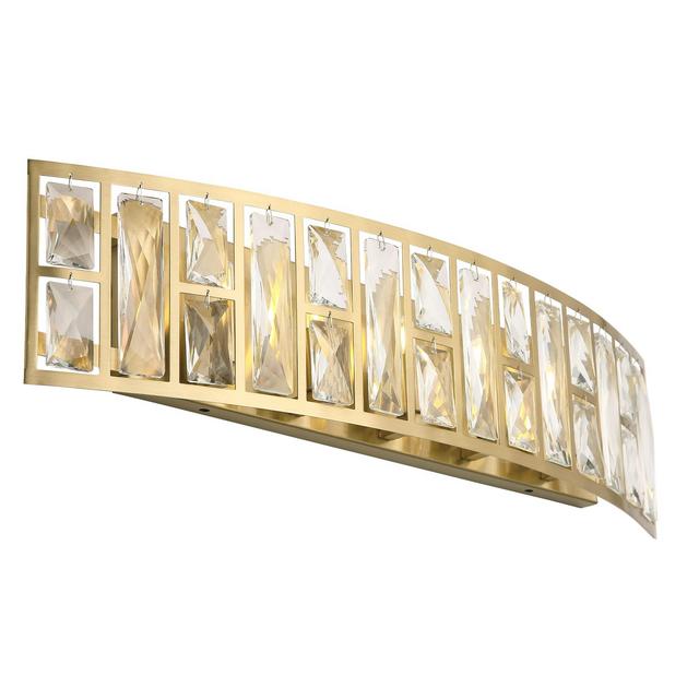 Coyilap Gold Vanity Light, 5 Light Modern Bathroom Light Fixtures, 24" Crystal Vanity Light, Suitable for G9 Bulb, BD003-5-G