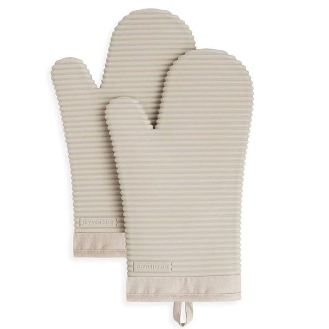 KITCHENAID Ribbed Soft Silicone Oven Mitt 2-Pack Set