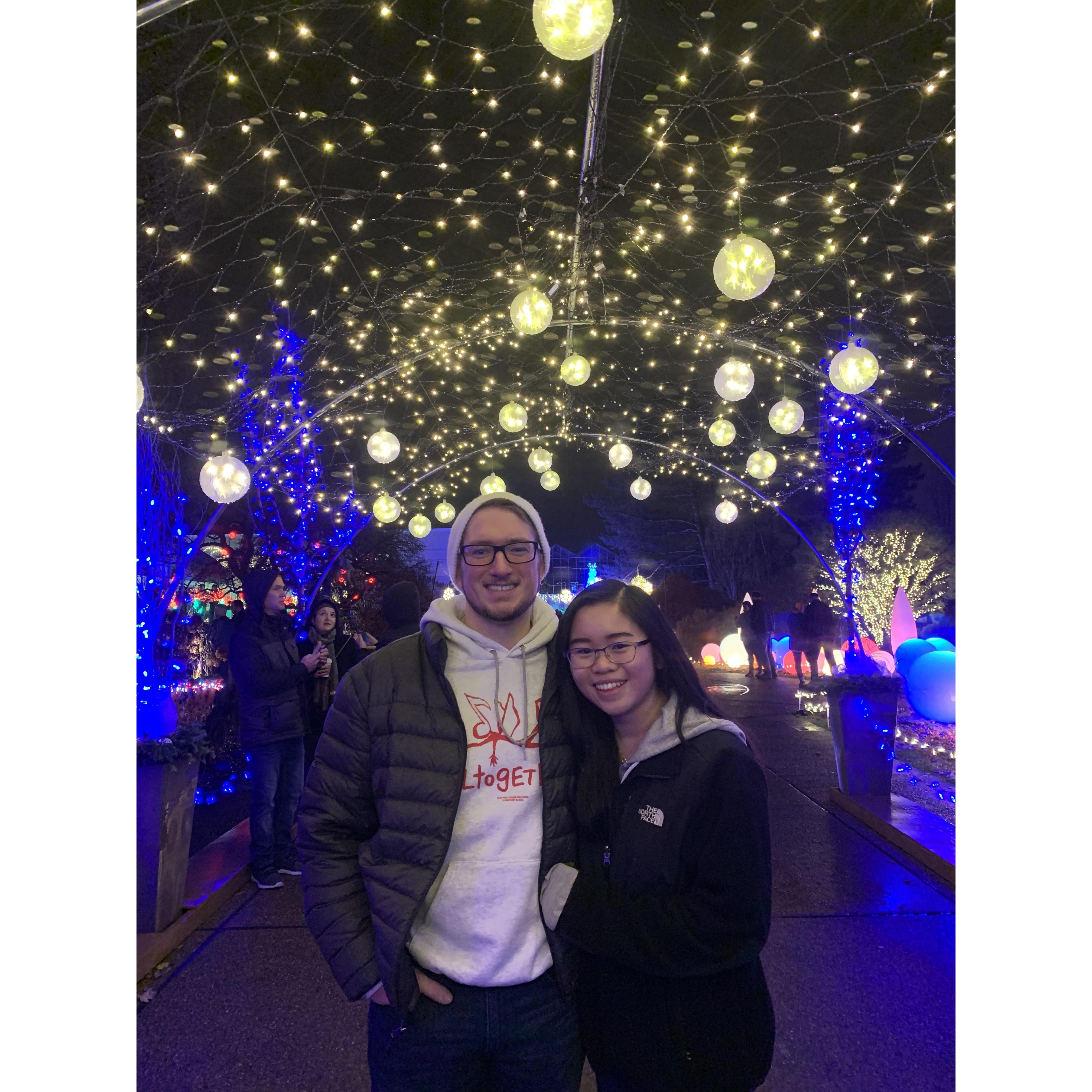Phipps Conservatory's light show for our first Christmas together 2019.