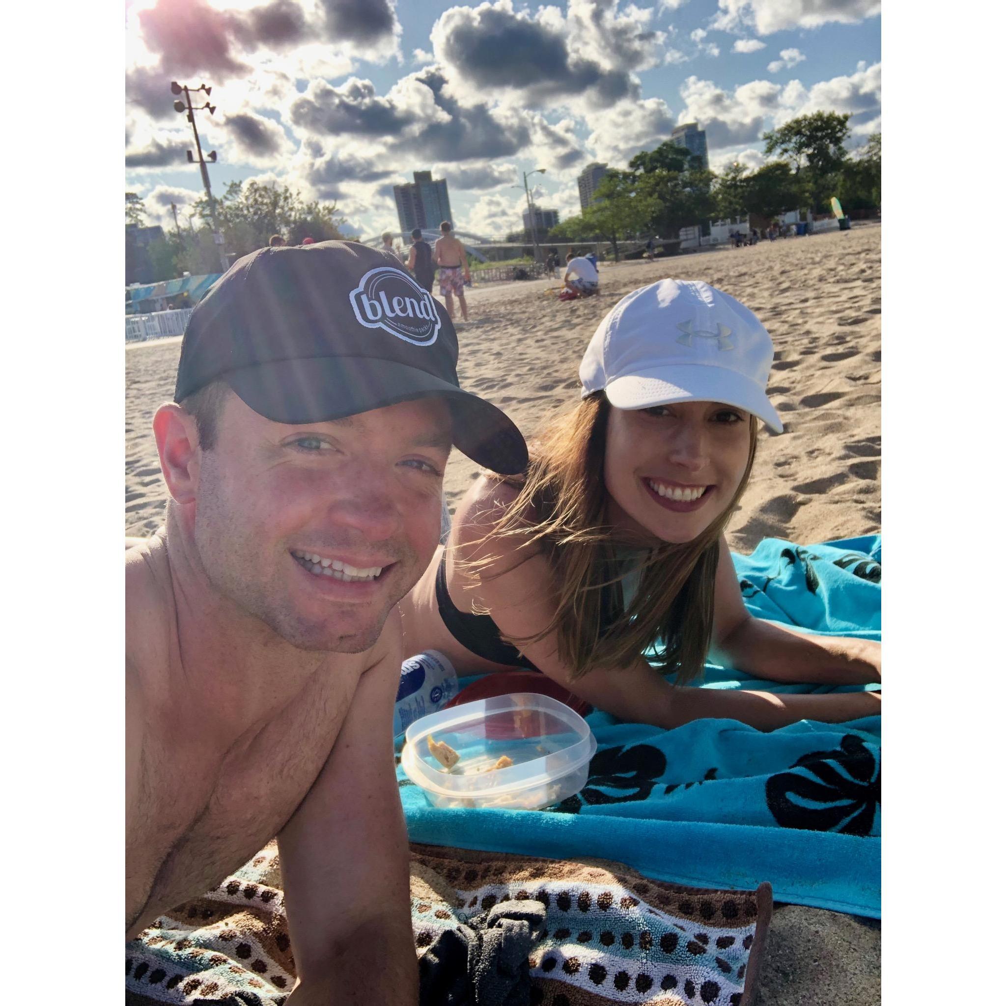 One of our first dates on a Chicago Beach