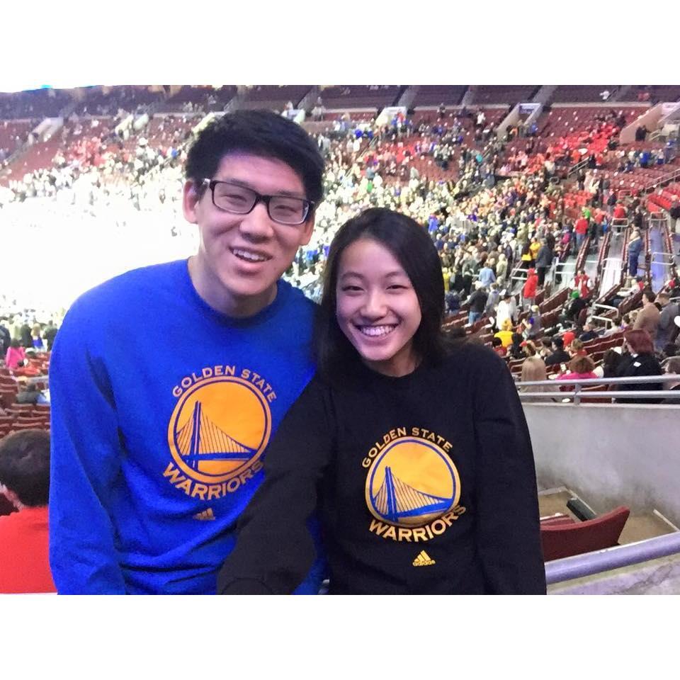 Sabrina bought tickets to see the Warriors play against the 76ers in Philadelphia for Nathan's birthday. Fun (not surprising) fact: Nathan and Sabrina love watching Warriors games together!