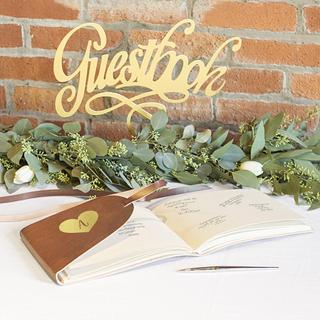 Personalized Heart Leather Guest Book Journal