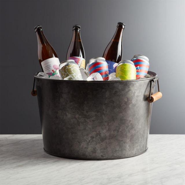 Black Galvanized Beverage Tub
