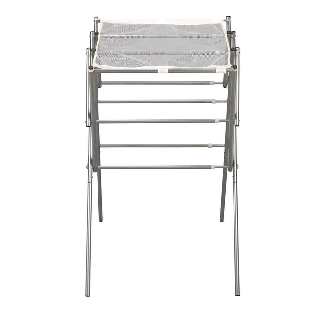 Household Essentials Clothes Drying Rack, Foldable, Expandable and Collapsible Laundry Drying Rack Silver