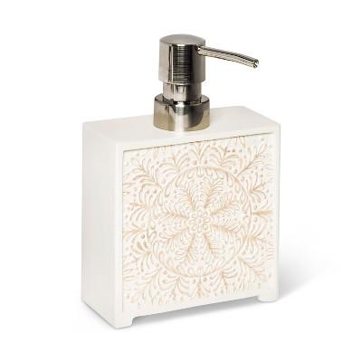 Carved White Medallion Soap/Lotion Dispenser White - Opalhouse™