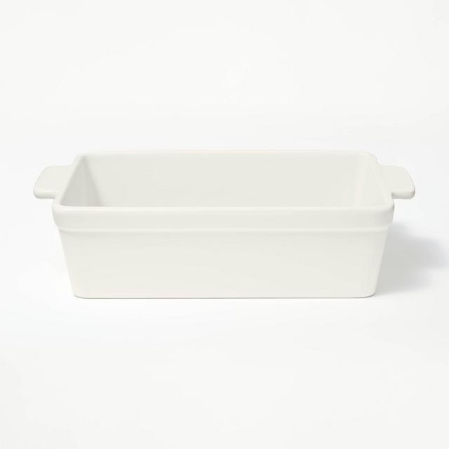 1.5qt Rectangle Stoneware Loaf Dish Cream - Figmint™