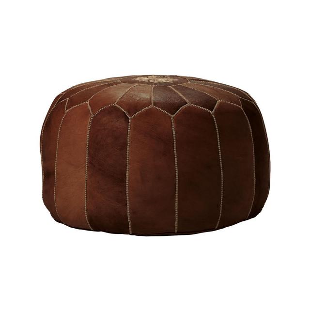 Moroccan Leather Pouf