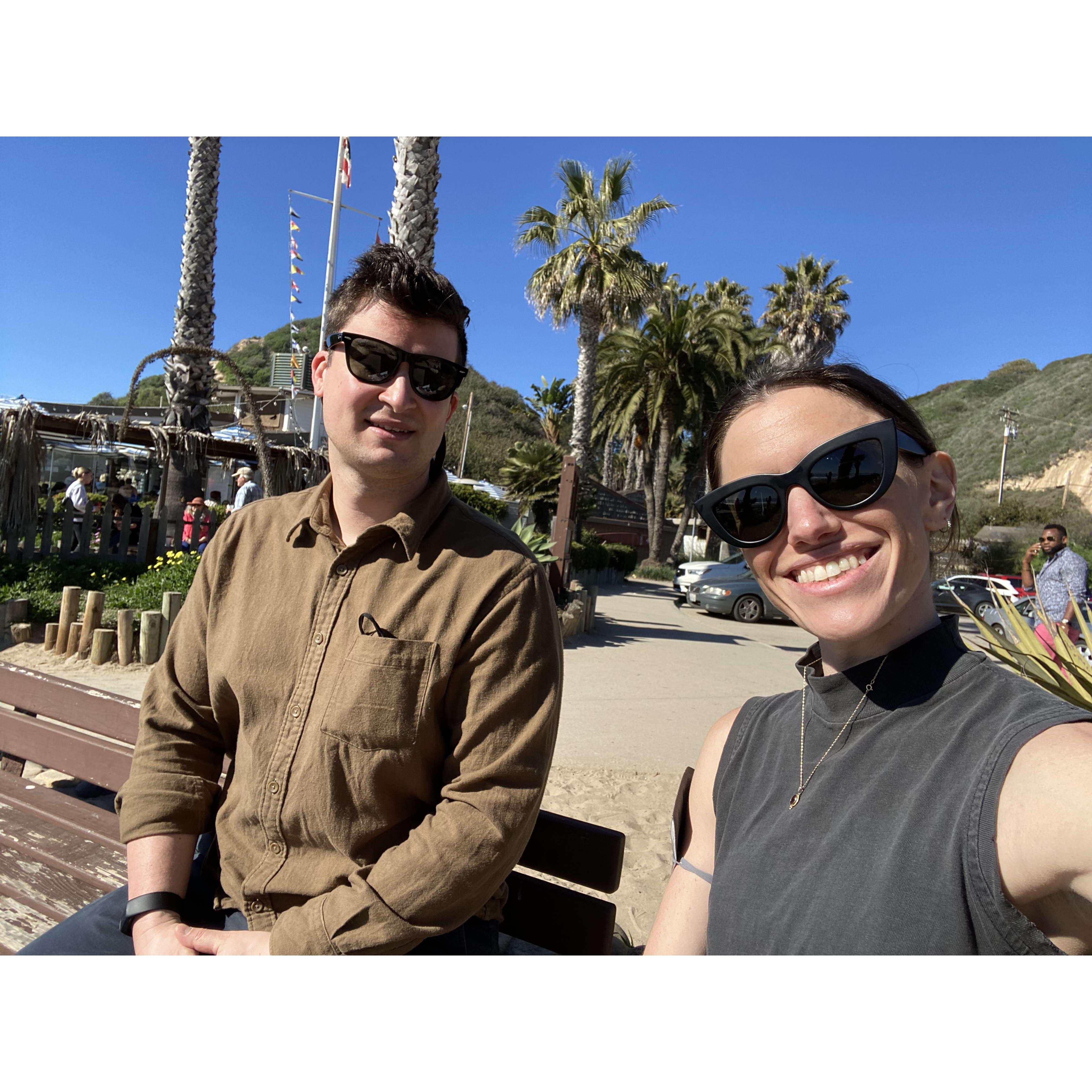 Celebrating Caroline's 30th on a surprise trip to Santa Barbara