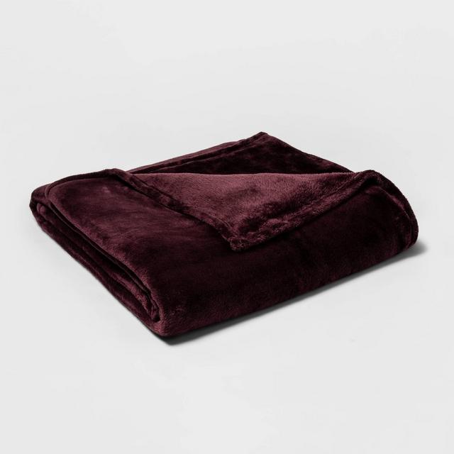 Twin/Twin XL Microplush Bed Blanket Wine - Threshold™