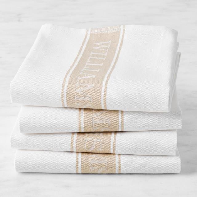 Williams Sonoma Classic Logo Towels, Set of 4, Khaki