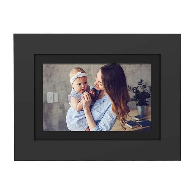 PhotoShare Friends and Family Smart Frame 8" Digital Photo Frame, Send Pics from Phone to Frame, Wi-Fi, 8 GB, Holds Over 5,000 Photos, HD, 1080P, Black/White Mattes, iOS, Android