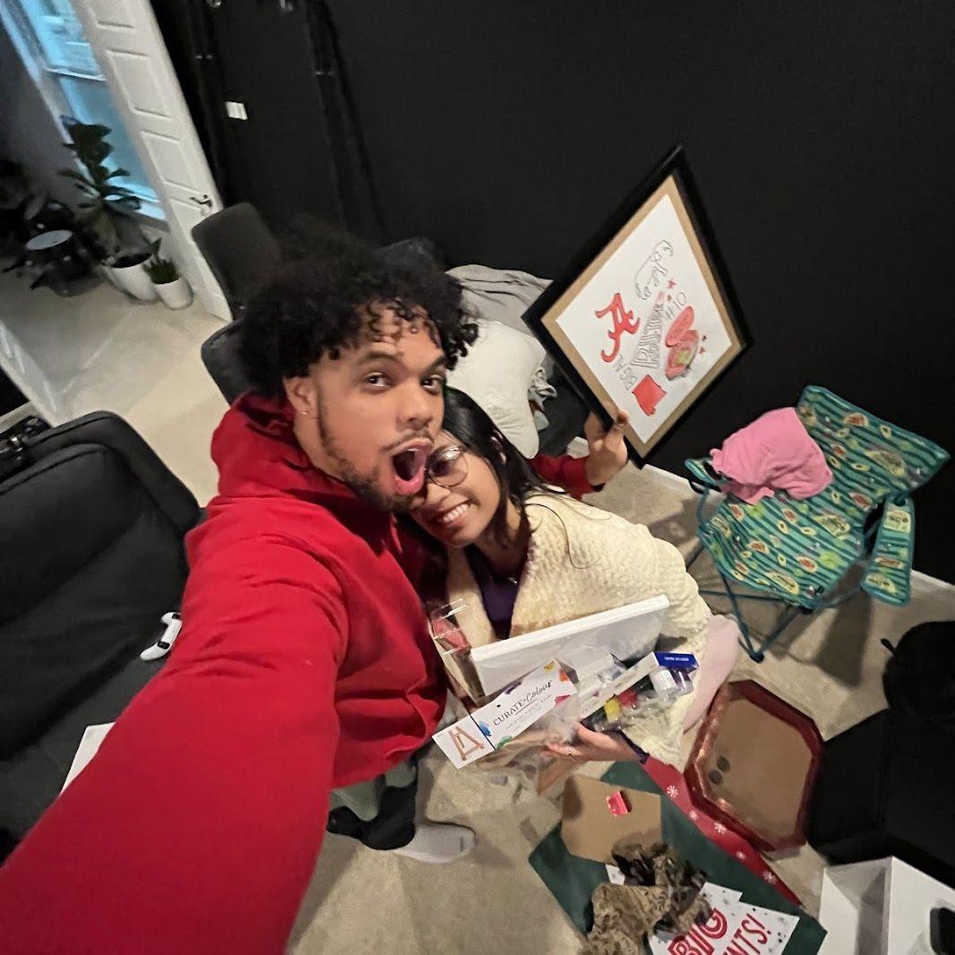 Brenen and Alexia's first Christmas gift exchange!